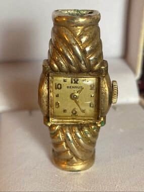 Vintage Benrus 10K Gold Filled Swiss Watch Head Art Deco Style